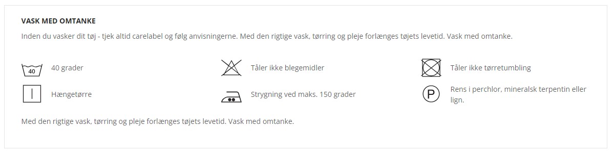 ID Vaskeanvisning   YES